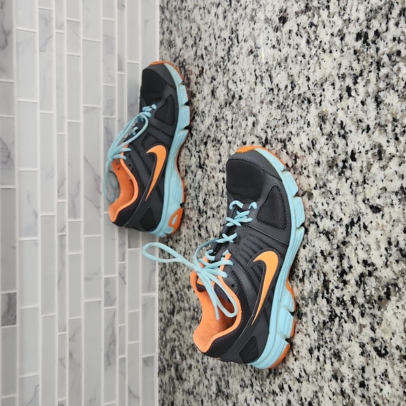 Gray Blue & Orange Nike Downshifter 5 Running Shoes sz 8 sneakers 537571-022 - Picture 3 of 6